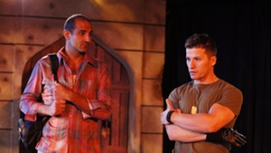 Brian Abraham, left and Jake Rosko in Ion Theatre's Bengal Tiger at the Baghdad Zoo.