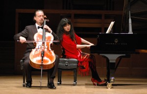 Cellist David Finckel and Wu Han [photo courtesy of the La Jolla Chamber Music Society]