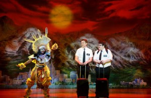 Cody Jamison Strand, right, and David Larsen confront Africa in touring The Book of Mormon at Civic Theatre.  Joan Marcus Photos