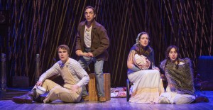 Patrick Mulryan, Ben Steinfeld, Claire Karpen and Emily Young, left to right, in Into the Wods at the Old Globe Theatre.