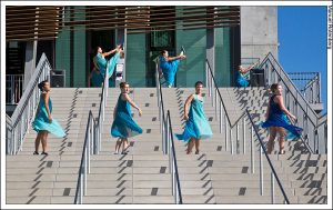 Blythe Barton's stairway dance at 16th & C. Photo:  Manuel Rotenberg