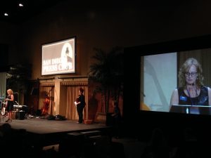 President-elect and sandiegostory.com critic Kris Eitland speaks at the 2014 San Diego Press Club Awards