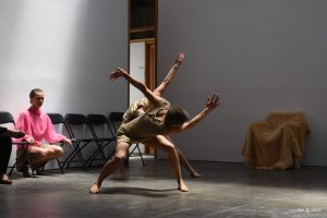 Leslie Seiters and Anya Cloud in "more UNICORN" at Space4Art. Image: Tim Richards.