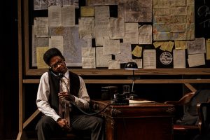 Michael Benjamin Washington as Bayard Ruskin in La Jlla Playhouse Blueprints to Freedom. Jim Carmody Photo