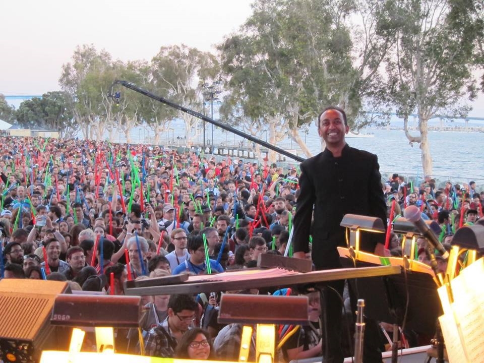 Sameer Patel at the July 11, 2015 Summer Pops Concert [photo (c) Thomas Morgan]