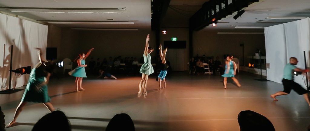 Brittany Taylor and dancers in "In Turn," part of "Body Without Body Within." Image Samantha Zauscher
