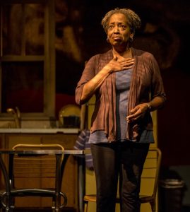 Lena (Sylvia M'Lafi Thompson) is a lone, exhausted  voice in praise of her late, outstanding grandson. PHOTOS BY DAREN SCOTT 