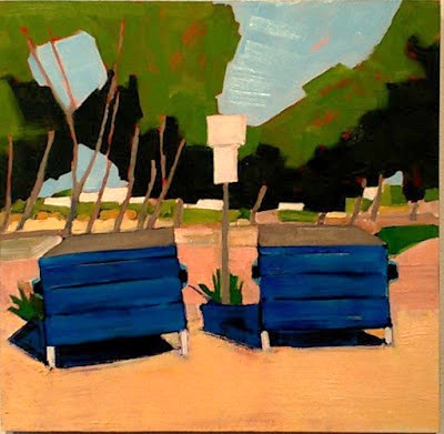 Kevin Inman's "Dumpsters at at Sunset Cliffs Parking Area," 2016.