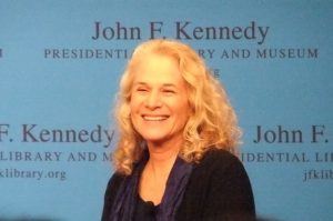 In the spirit of her Democrat sensibilities, Carole King was interviewed at the John Fitzgerald Kennedy Library in 2012. Public domain photo.