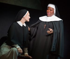 Kindly counsel from the Mother Abbess (Melody Betts, right) falls on Maria's (Kerstin Anderson) eager ears. Photo by Matthew Murphy.